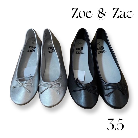 ZOE & ZAC ballet flats size 3.5 silver and black NEW W/TAGS! - Picture 1 of 3